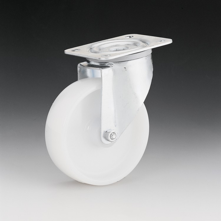 W104 – Maintenance swivel wheel 125 Ø white nylon